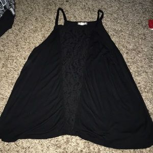 Black, lace front, tank top